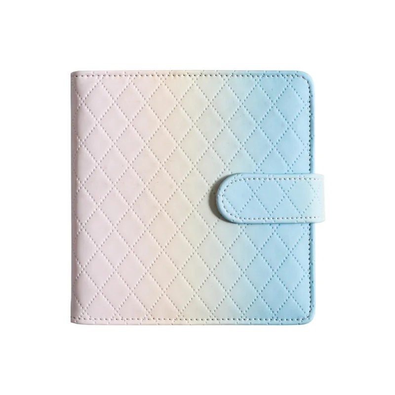 LABON Gradient Macaron Cute Mini Loose Leaf Card Hoder Magnetic Buckle PU Leather Cover Binder