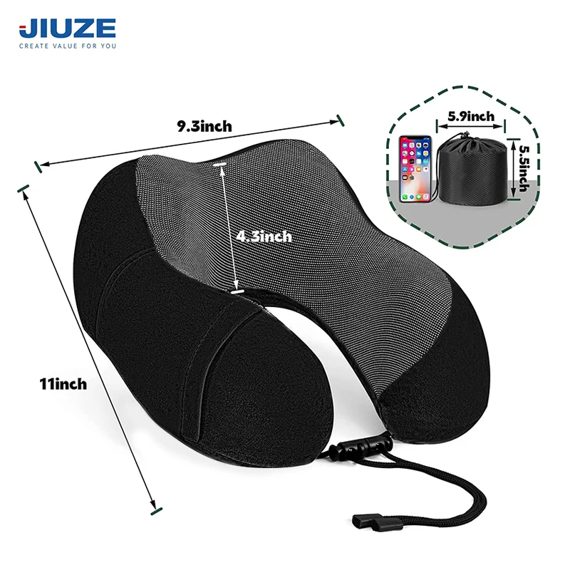 Cooling Set Eye Mask Neck Rest Cushion 3 in1 U Shape Memory Foam Travel Neck Pillow