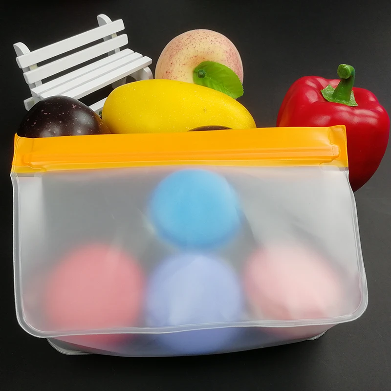 
Custom LOGO Reusable Leakproof Sandwich Snack Ziplock PEVA Food Storage Bag 