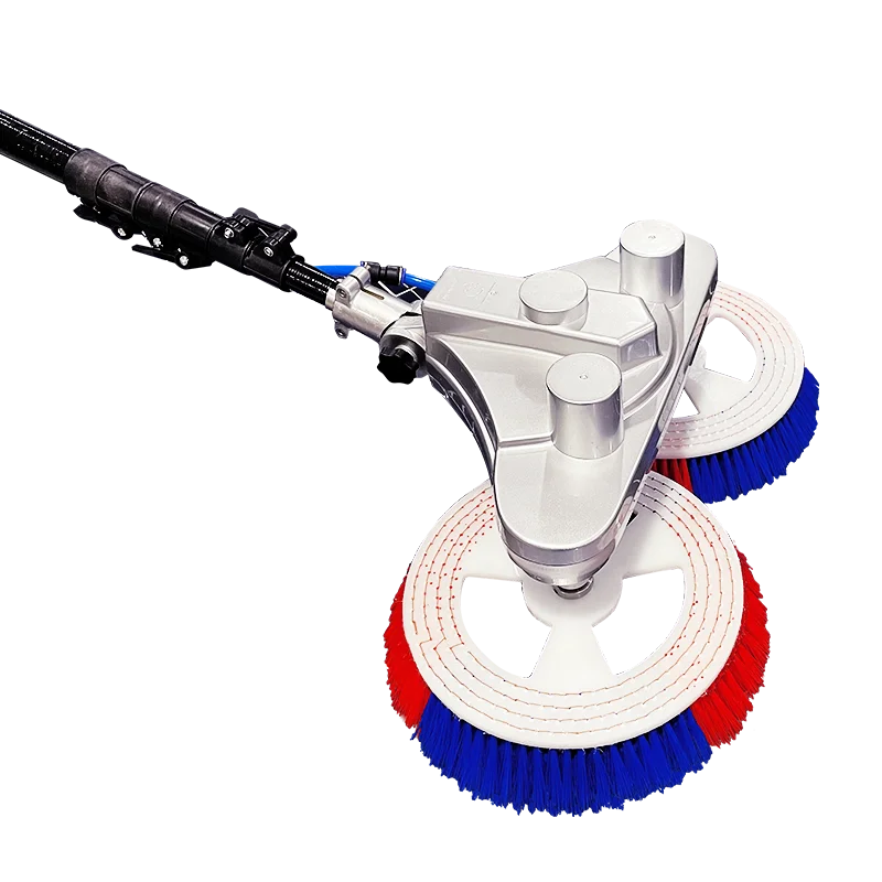 Spin scrubber cleaning brush Solar Panel Cleaning tool - Extendable Glass & Carbon Fiber Pole with Water Fed