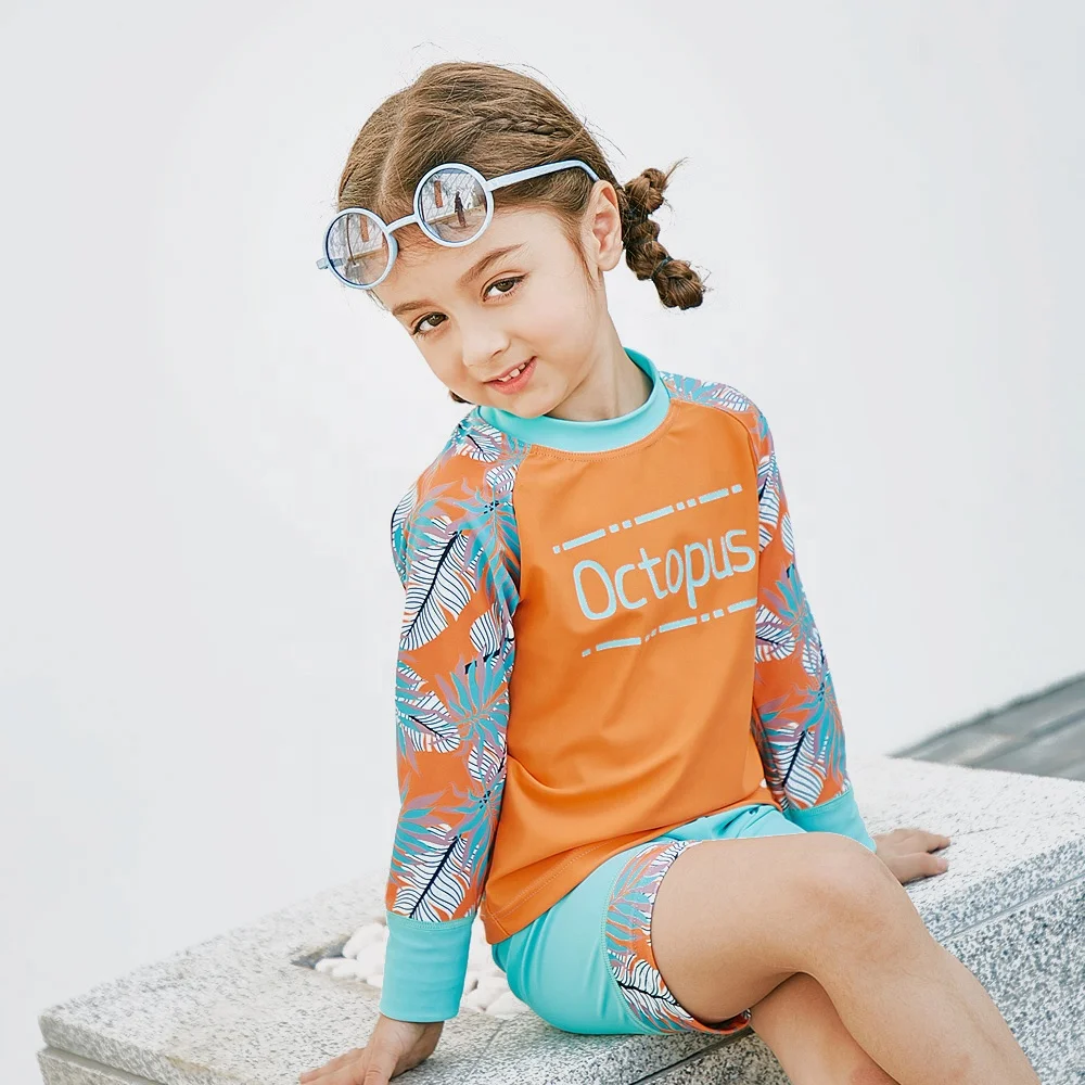 Europe Little Boys And Girls Swimwear Korean Style Little Kids Beach Swimsuits With Sun Protection