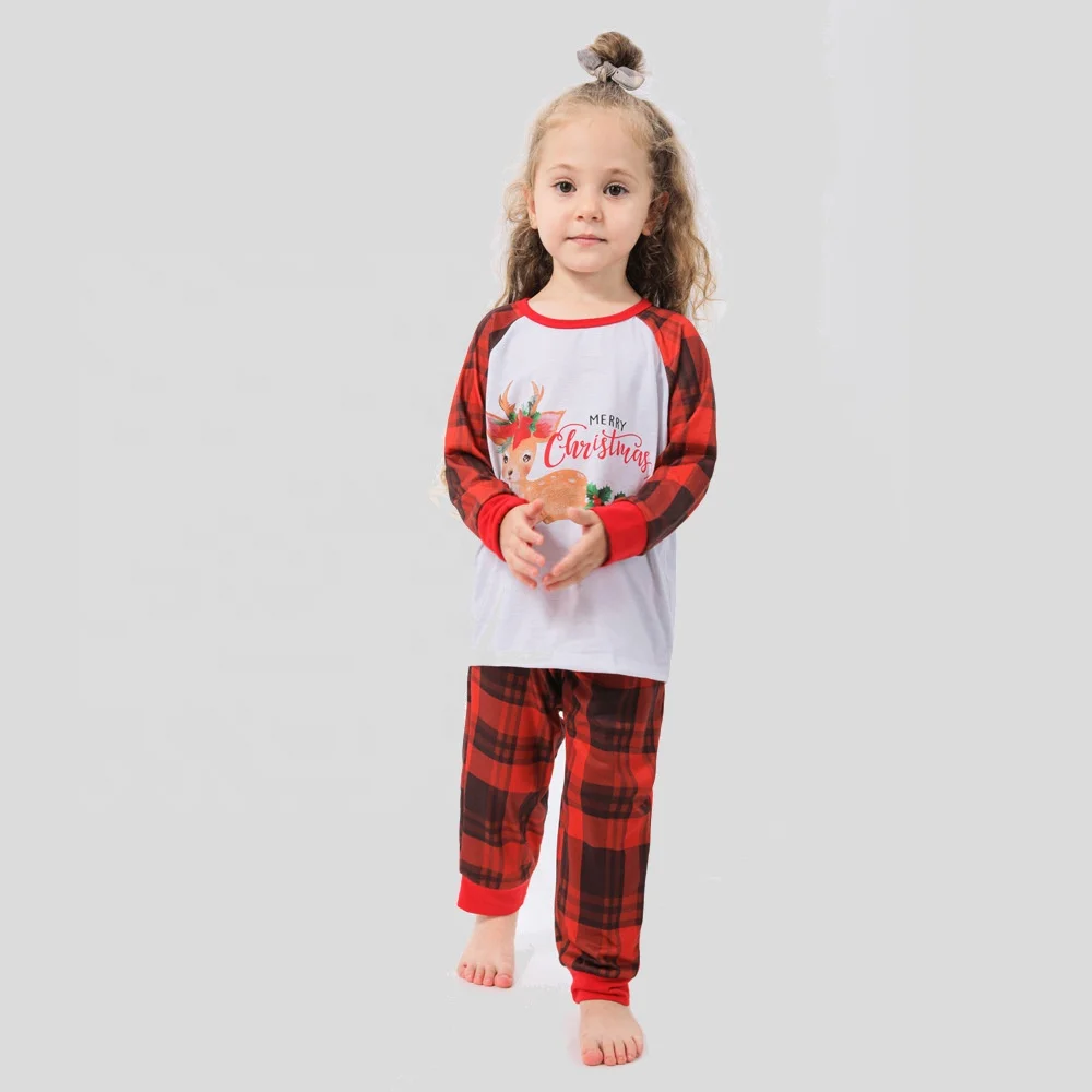 Wholesale Home Wearing parent and child pajamas Snowfall Family Christmas Pajamas Set For Women Man