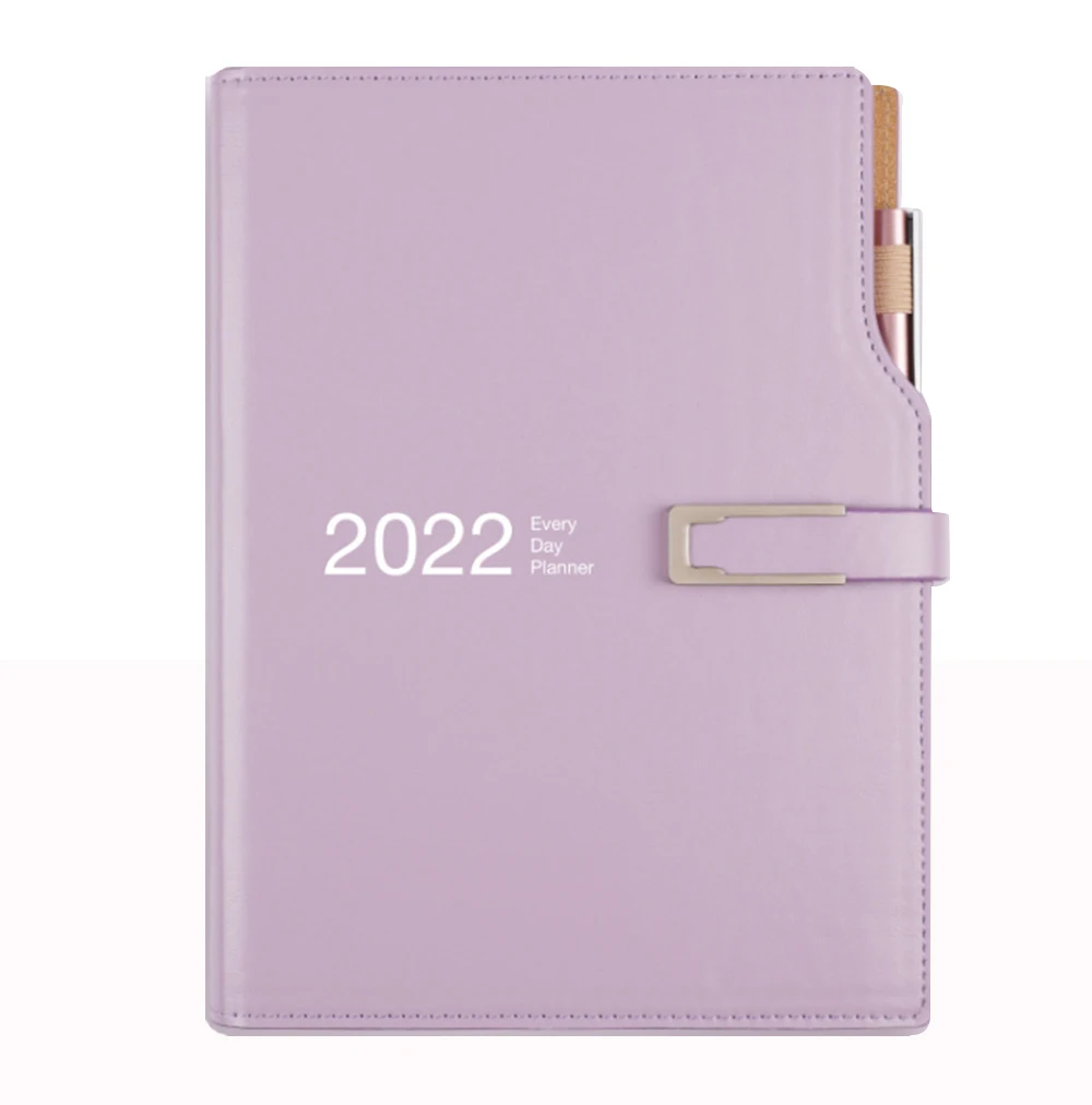 School Supplier Sells 2022 Latest Hardcover Pu Leather Calendar Notepad With Magnetic Buckle And Customizable Logo