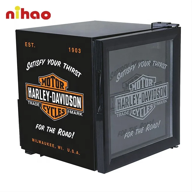 NIHAO customized portable mini  refrigerator with glass door for indoor outdoor promotion