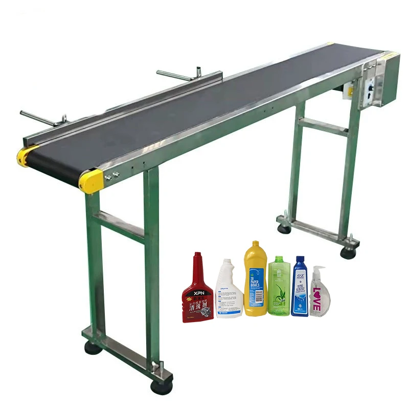 Stainless Steel/Aluminium Alloy Frame Portable Flat PVC Belt Mini Conveyor for Inkjet Coder