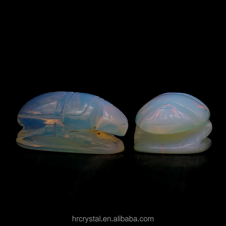  Wholesale Crystal Crafts Gemstone Animal Natural Insect Stone Carving Opal Beatle For Sale