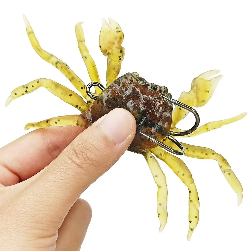 Factory price OEM 10mm 33g Silicone soft fishing lure artificial crab bait with hook soft crab