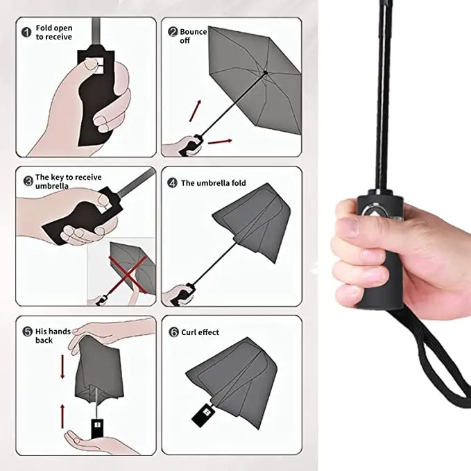 Manufacturer luxury stronger windproof automatic 23 inch small 3 folding umbrella custom logo printing portable travel umbrella