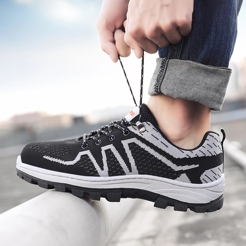 
RTS Steel toe protective shoes fly breathable upper work safety shoes for men 