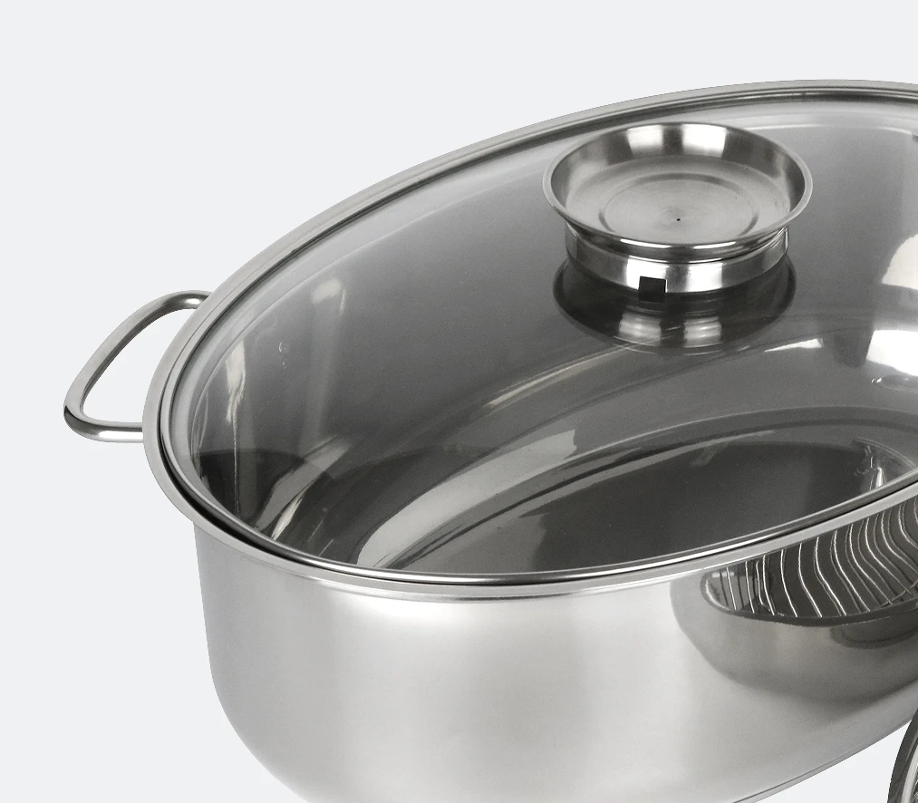 Oval Stainless Steel Turkey Roasting Pan with Encapsulated Bottom 4PCS  in One Set