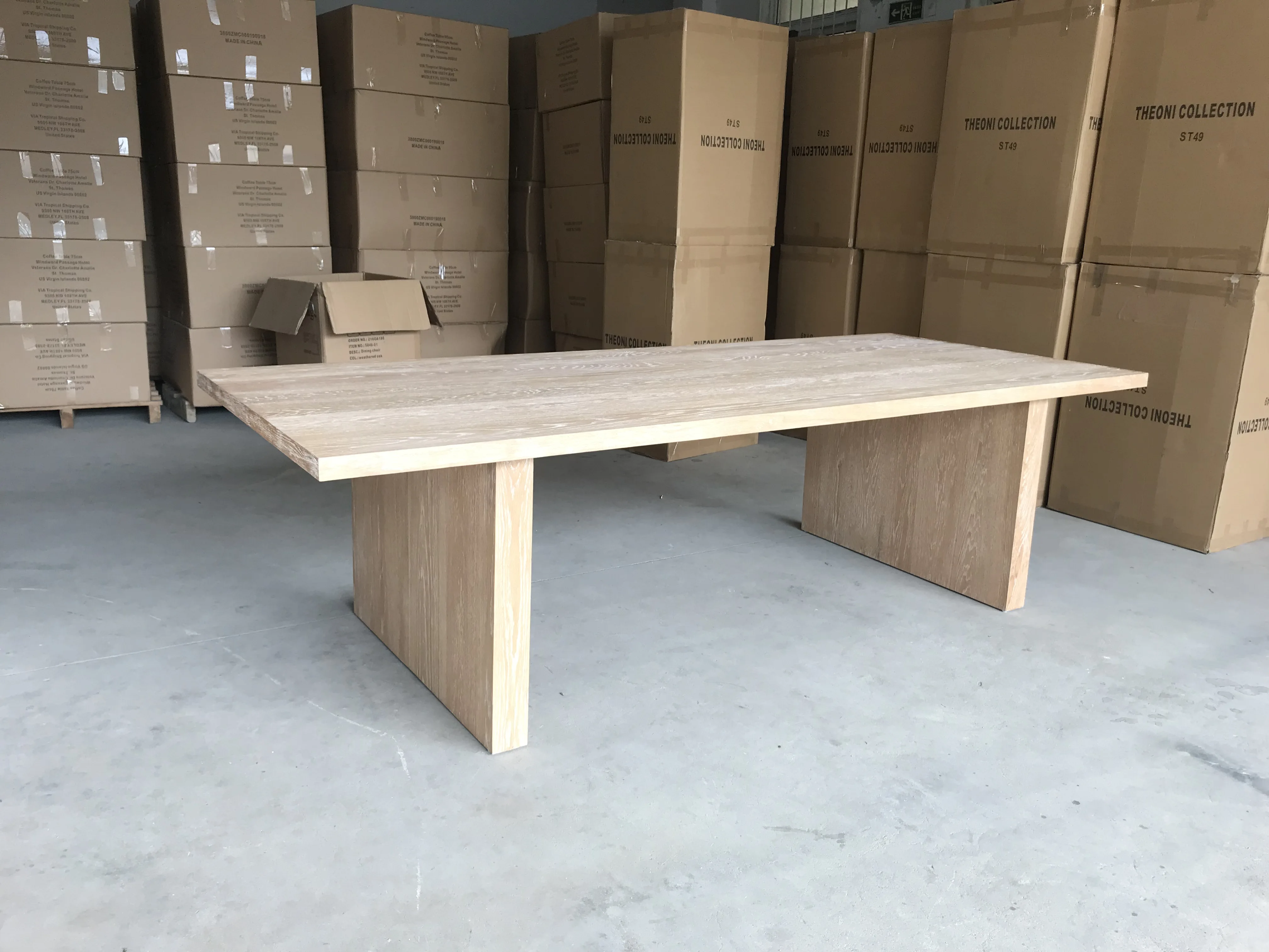 MRS WOODS New Design Modern Rectangle Wooden Office  Desk Formal Corner Teak Dining Table