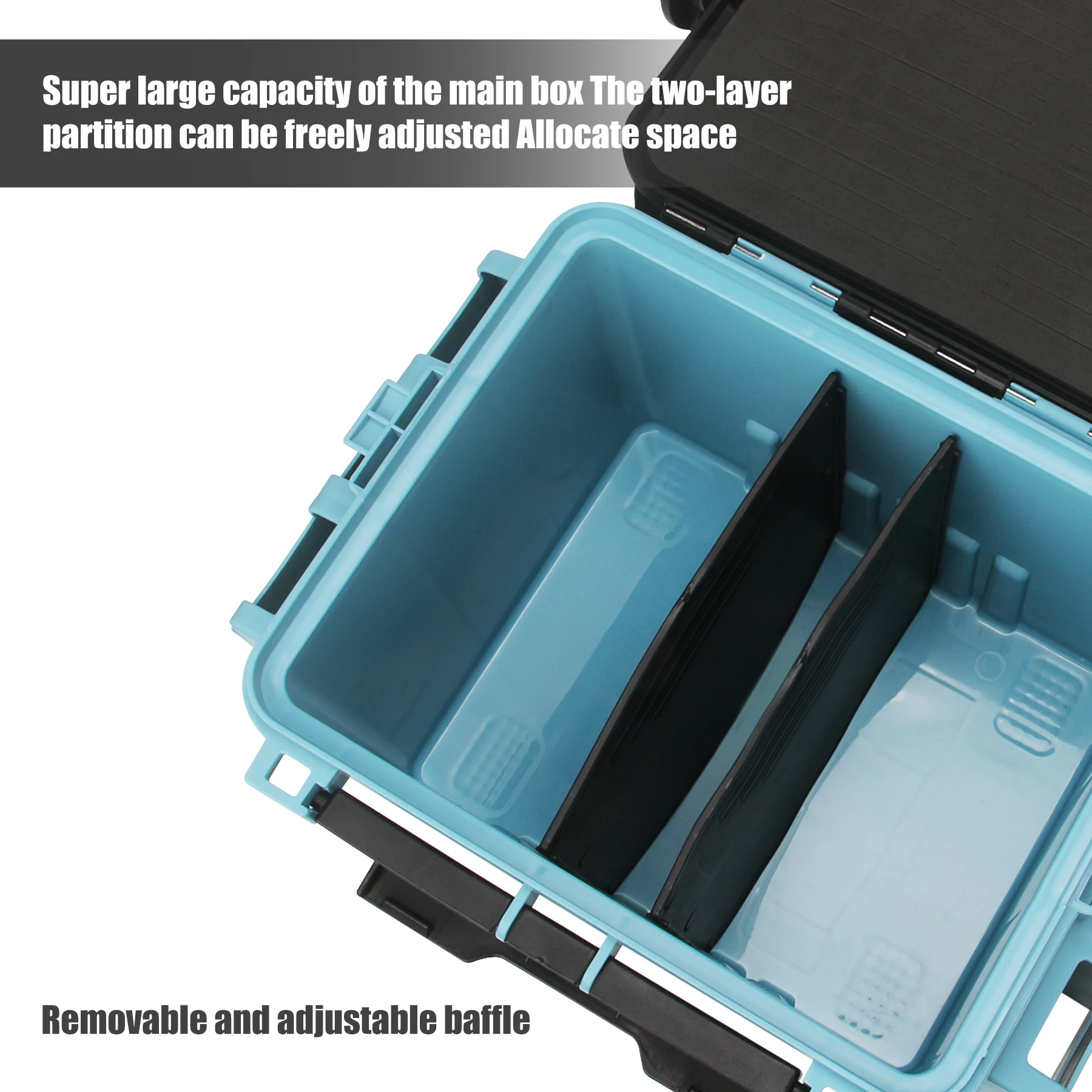 Fishing Tool Tackle Lures Storage Large Capacity Place Rod Holder Anti Slip Bottom Plastic Waterproof Case Seat Fishing Box