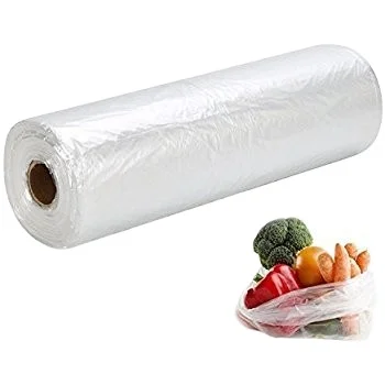 HDPE/LDPE vegetable fruit food plastic bags on roll printed shopper bag on roll