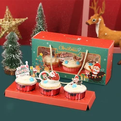 Wholesale Custom Kraft Cardboard CupCake Packaging Take Away Christmas Cake Box With Window