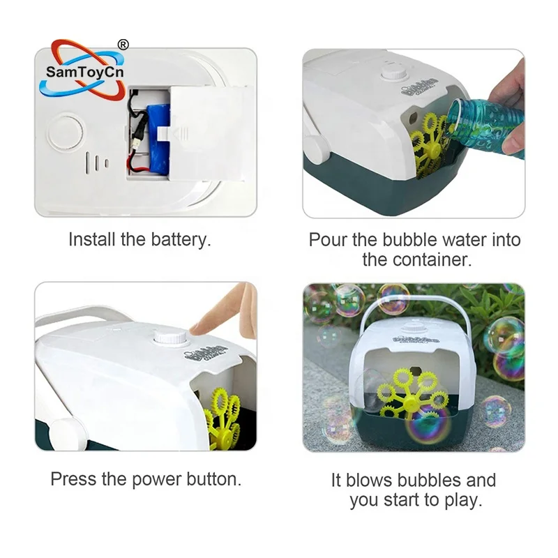 Electric Rechargeable Summer Outdoor Portable Bubble Blower Maker Automatic Bubble Machine for Kids