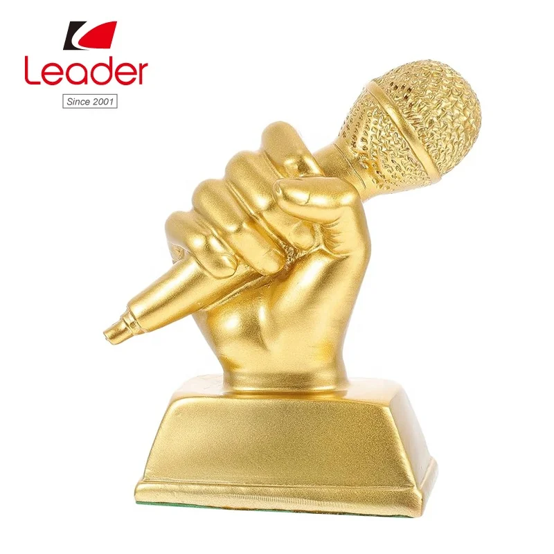Gold Funny Trophy Appreciation Gift Dance Mic Speech Trophy
