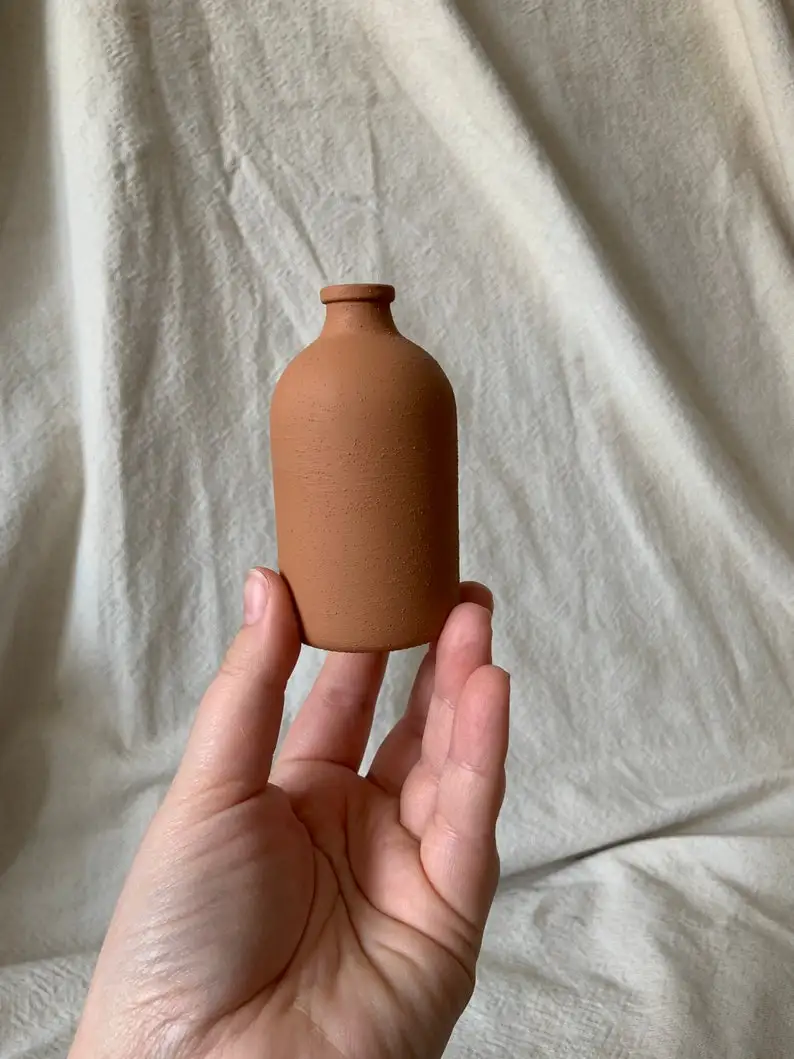 Uobobo Boho Matte Textured Mini Stubby Vase For Dried Flowers 9 Colours Available  Faux Terracotta Dried Flower Vase