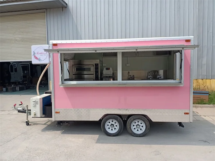 Modern Design Mobile Kitchen Food Cart Trailer Van Hot dog cart Ice Cream Cart Food Truck For Sale