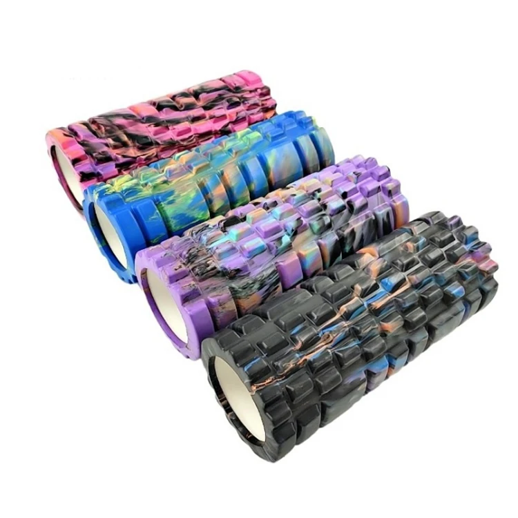 High Density Gym Sports Custom Color Size Colorful Pattern Strong Yoga EVA Back Muscle Massage Grid Hollow Foam Roller