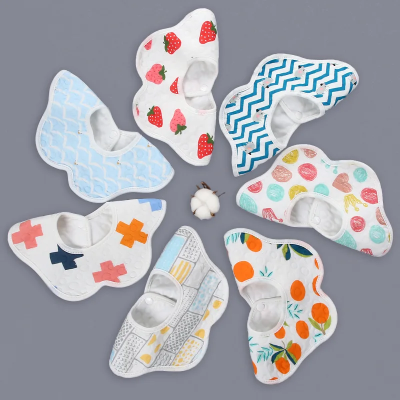 Factory supply cotton breathable petal bibs use for new born baby drooling