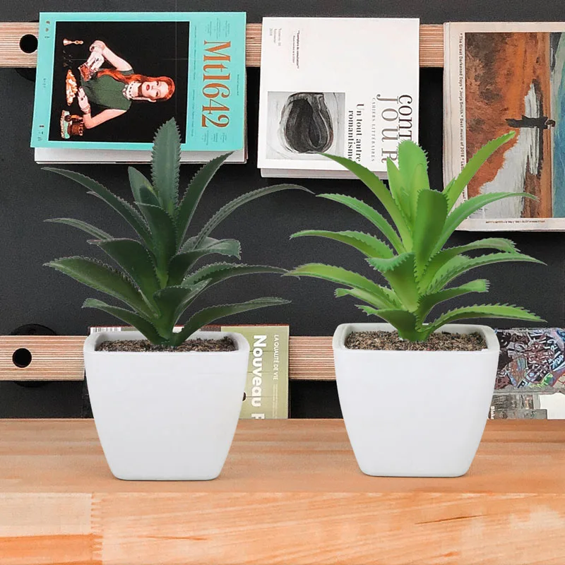DREA Indoor and Outdoor Decor Plastic Durable Plant Mini Artificial Succulent Planter Flower Pot for Desk Plants