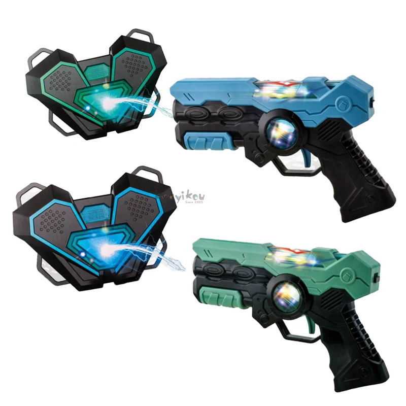 Source manufacturer Infrared laser tag guns with vests set of 2 guns 2 vests pistola laser infrarroja with vibration and sound