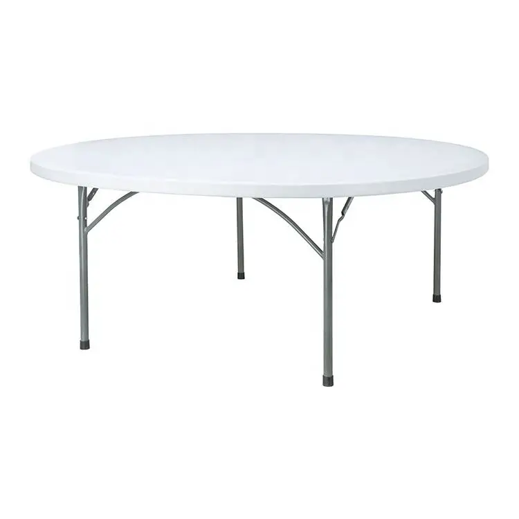 Factory Direct Sale Outdoor Banquet Wedding Garden Events Restaurant White Plastic Folding Round Table