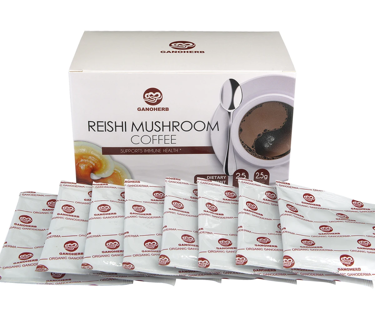 100% Organic Ganoderma Lucidum Black Instant Coffee Ganoderma Coffee Herbs Coffee Sugar-Free OEM Private Label
