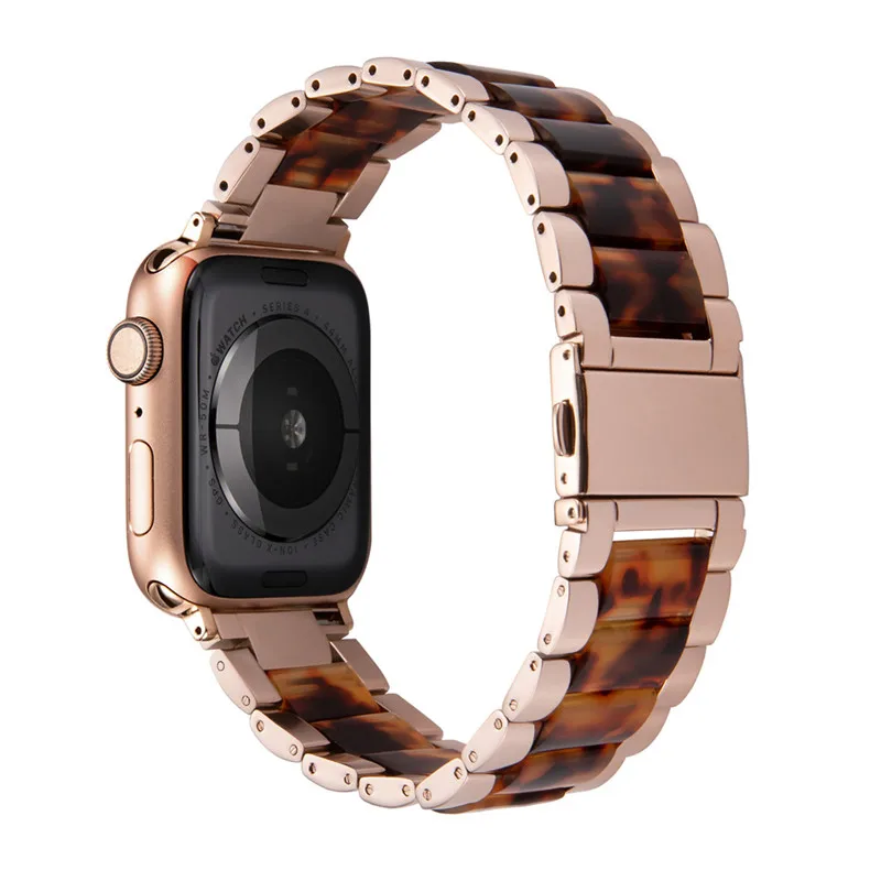 Ремешок из нержавеющей стали для Apple Watch 38 мм 40 мм 42 мм 44 мм, керамический браслет для iWatch SE 6 5 4 3 2