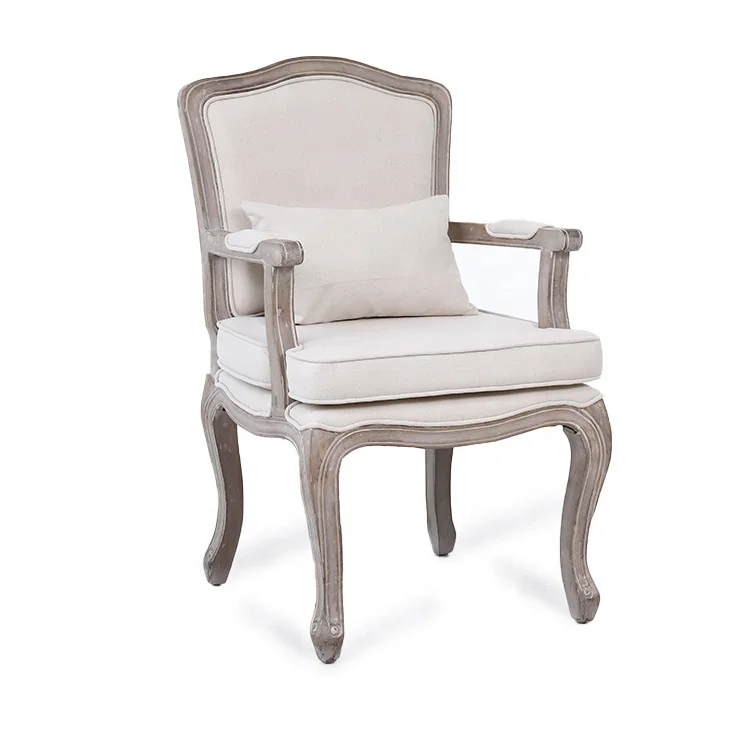 5KS29664 Luxury Home Living Room Furniture Solid Wood High Backed Arm Chair With Pillows and Cushions