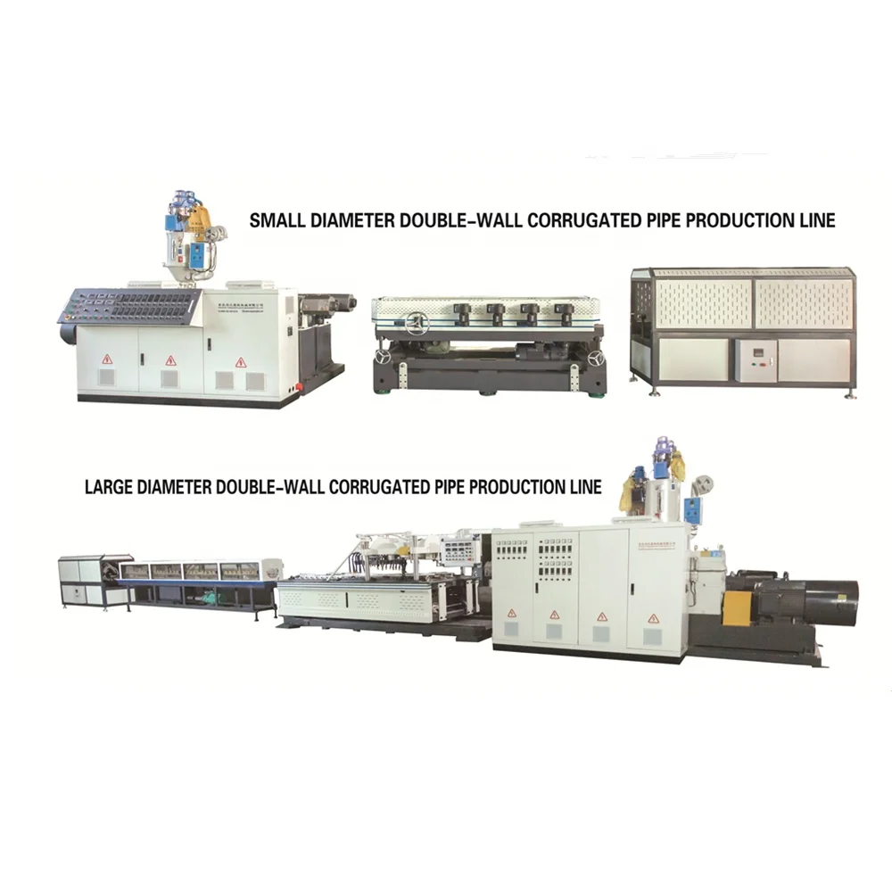 PE Material Sewer Spiral Culvert Pipe Machine  HDPE Double Wall Corrugated Pipe Making Machine  For Drainage