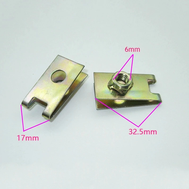 Metal Spring U-Type Plate Nut Tread Panel Spire Nut Fairing Clip Car License Fastener Self Tapping Screw Gasket M5 M6 M8 Clamp