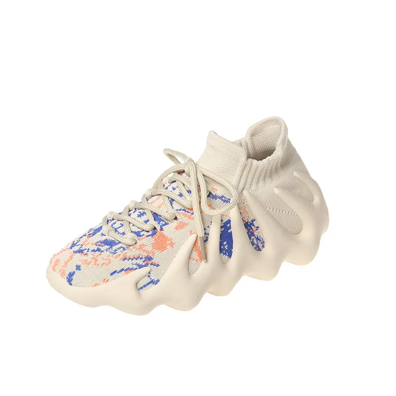 Logo customized New Ladies Casual Sports Shoes Fly Woven Cloth Octopus Knitted Shoes Outdoor Breathable Sneakers For Women