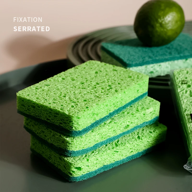 Natural Biodegradable Wood Pulp Cotton Sponge Dish Cleaning Dishwashing Kitchen Cellulose Sponge