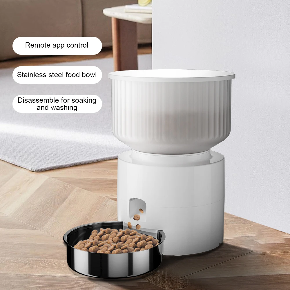 3l Auto Pet Cat Dry Food Dispenser With Clog-free Design Wifi Automatic Cat Feeder