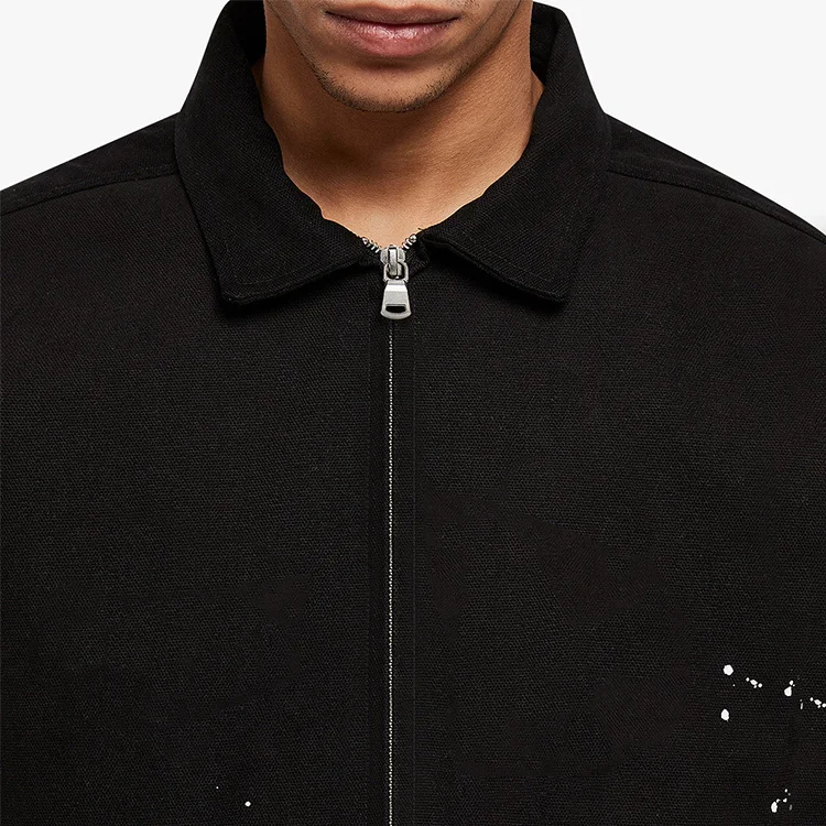 Wholesale Street wear Brushed Cotton Oversized Boxy Fit Raglan Dropped Sleeve Zip Jacket