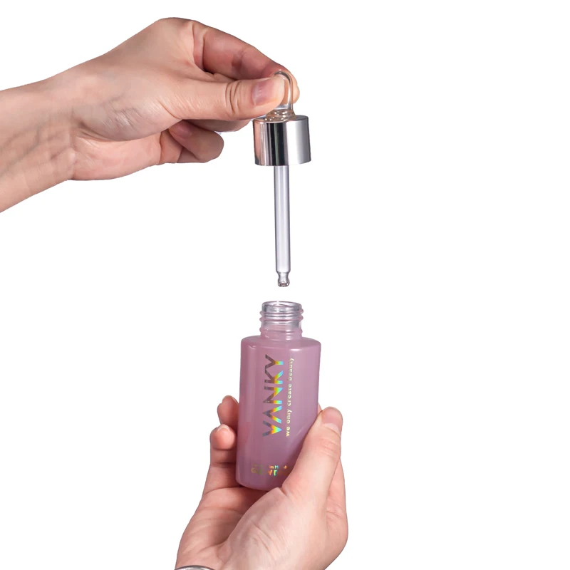 High Quality Customized Colorful Luxury 30ml Skin Care Essence Oil Set Glass Bottle