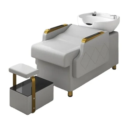 Hot sale Modern Leather High Density Sponge Beauty Hair Salon Bed barbershop basin Furniture washing basin bowl shampoo chair