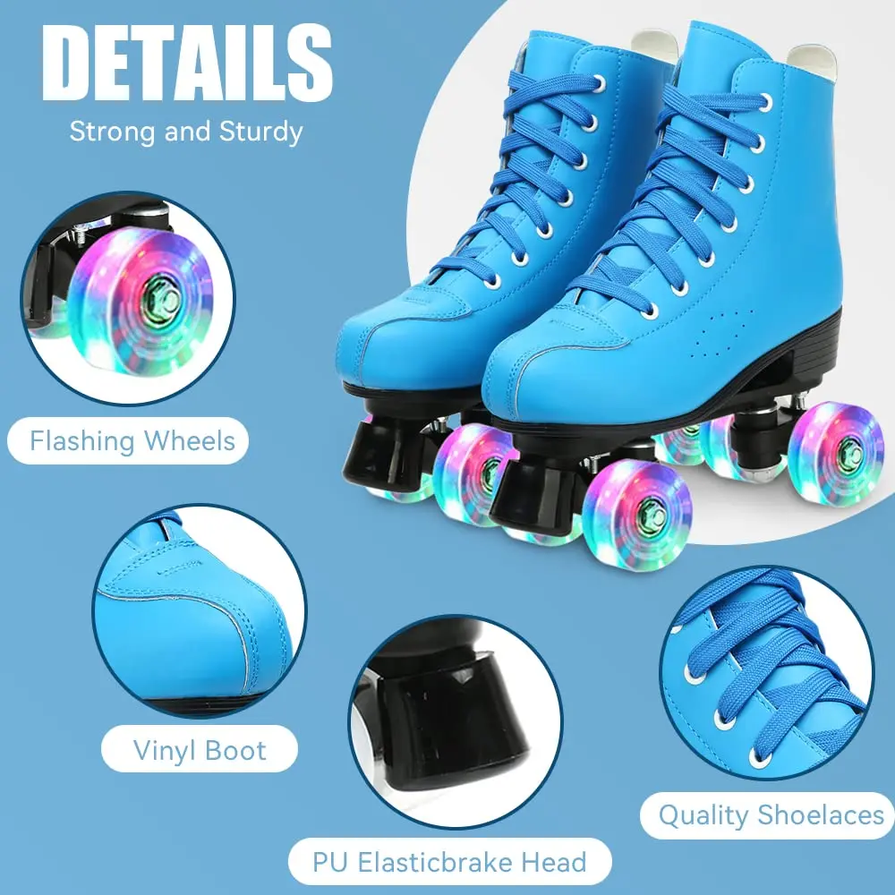 EACH New Arrival Quad Skates Flashing Skate Shoes Unisex Roller Skates for Women Adults Girl