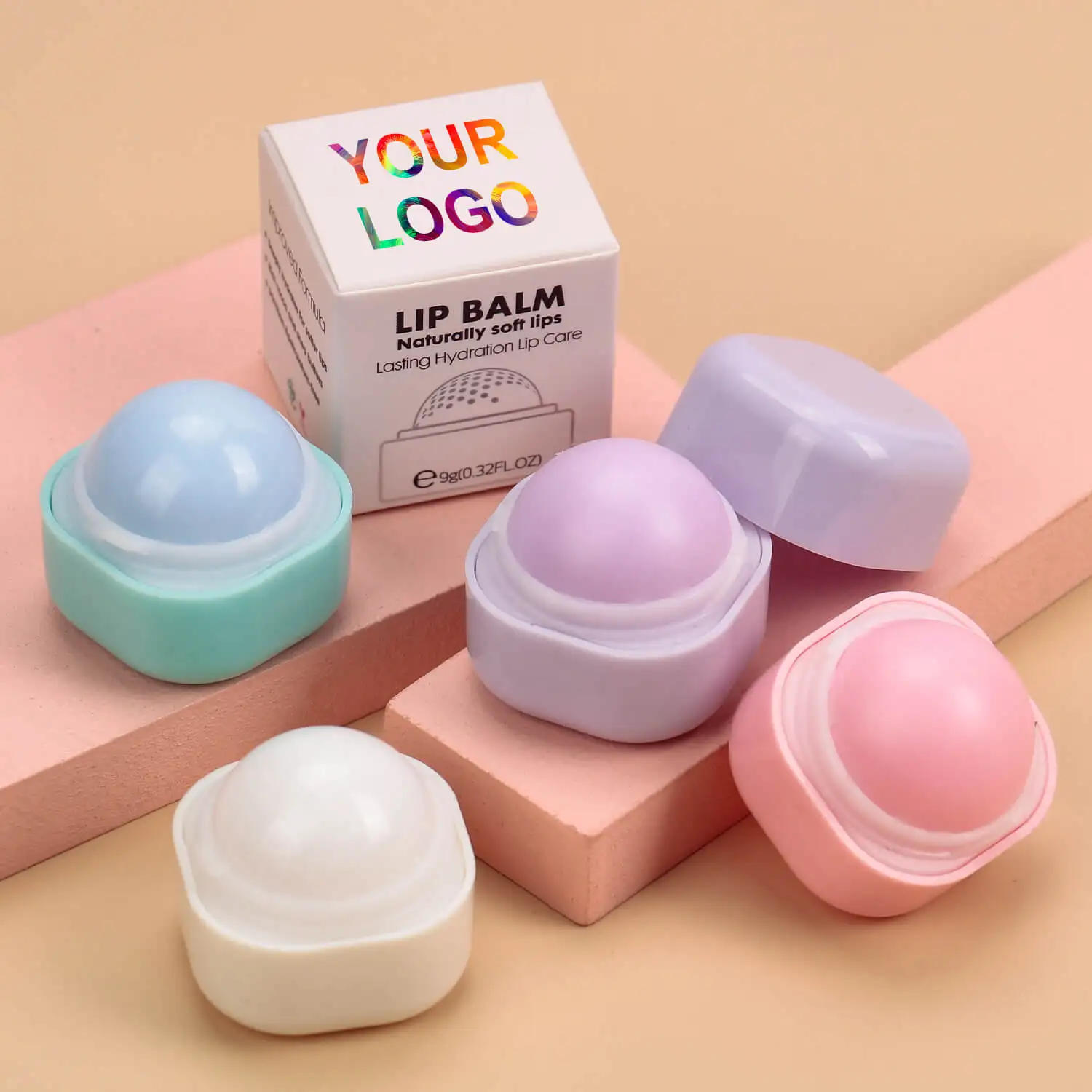 Makeup Wholesale Cute Organic Lip Balm Vegan and Cruelty Free Pink Lip Balm Private Label Fruit Flavor Moisturizing Lip Balm