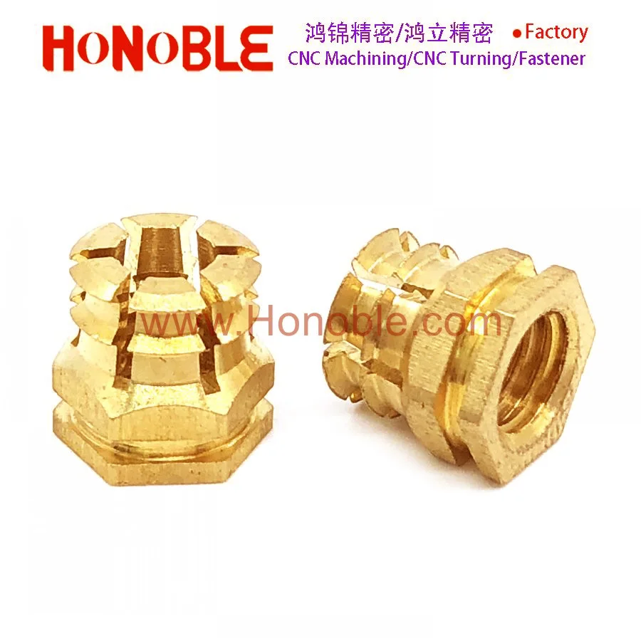 8-32,M4Press-Lok Inserts Slotted brass insert nuts