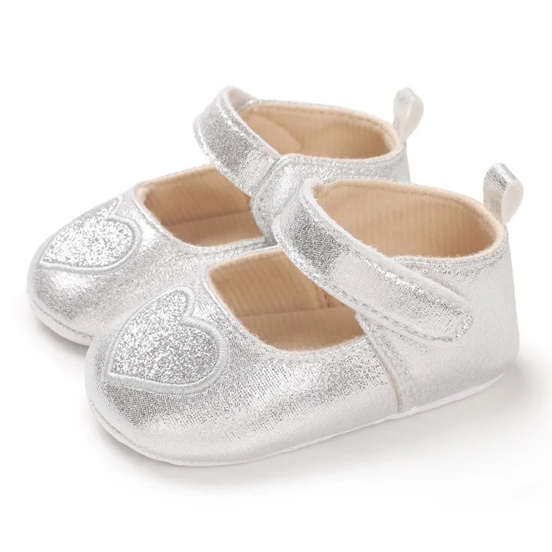 EVERTOP hot sale heart design PU upper soft fashion baby shoes baby princess shoes