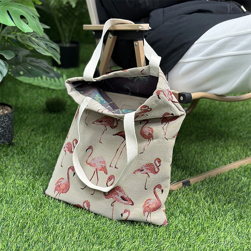 Quick customization  jacquard custom tapestry tote bags with custom printed logo