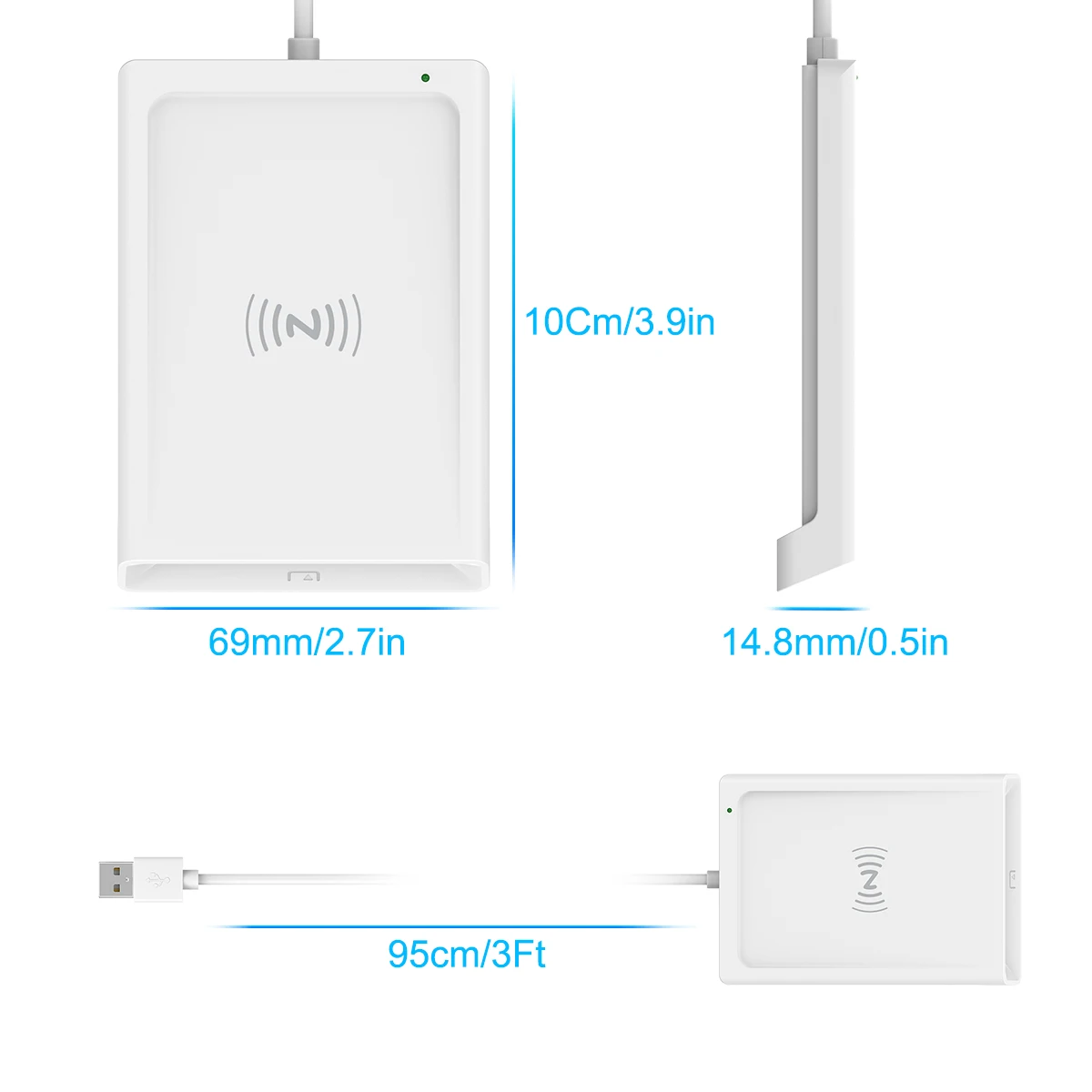 OEM 2 in 1 USB ISO7816 ISO14443A/B RFID NFC ID IC Chip Card Reader NFC Smart Card Readers Writer For Windows Android Linux