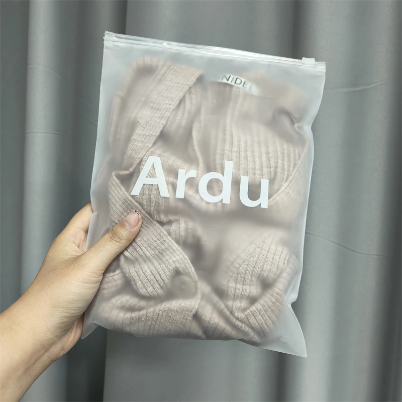 Custom Printed Logo Bags Eco Friendly Frosted Ziplock Zipper Bags Plastic Packing Bag Cpe Eva Plastic Zipper With Logo