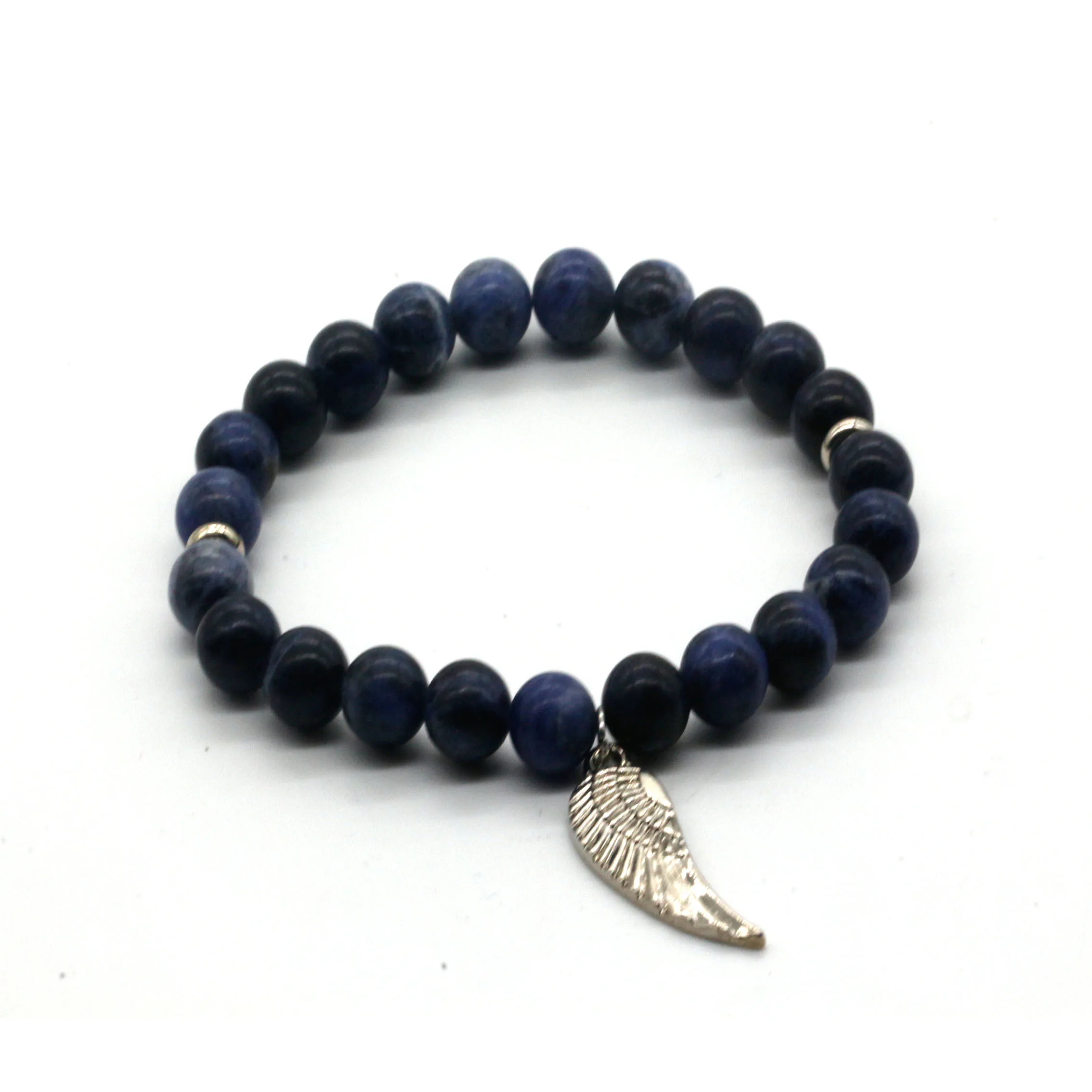 2024 Wholesale Fashion Jewelry Bracelets heart shape charms custom logo  natural stone beads bracelets for Christmas Gift