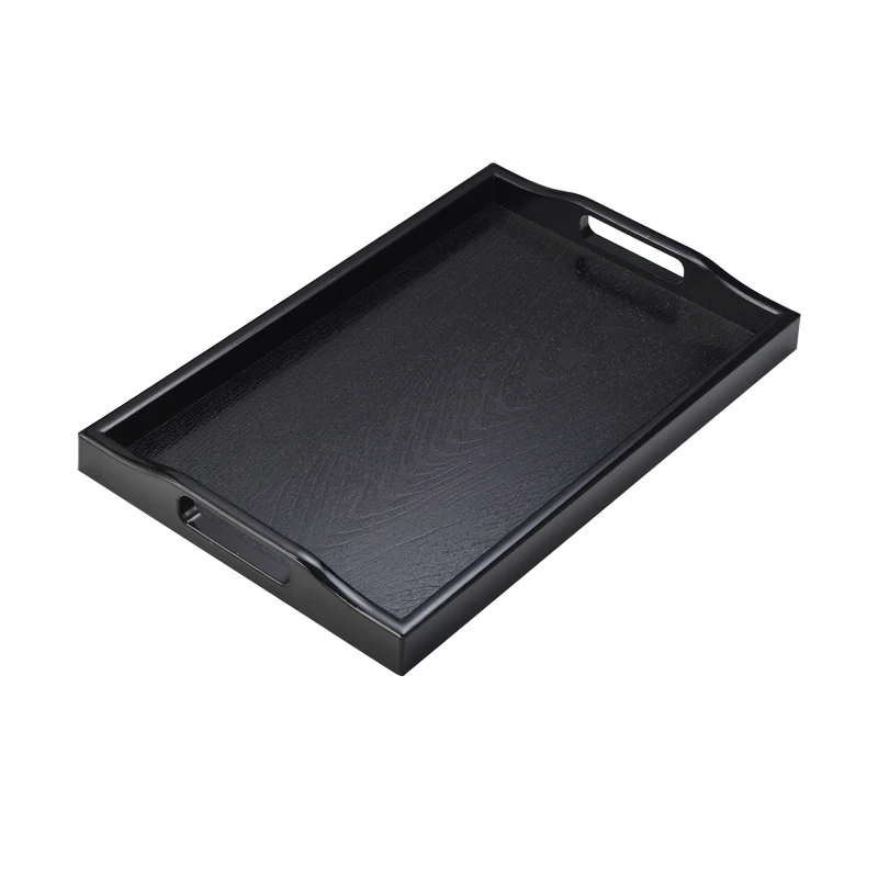 Japanese rectangular wood grain tray hotel fast food restaurant serving special tray tea tray plastic commercial