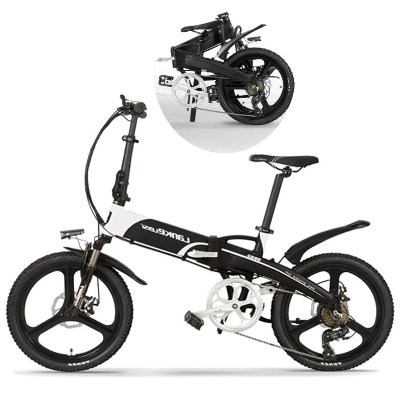Mini Folding Electric Bike 400W 48V Mens Mountain Bike Snow Ebike 20inch Bicycle Full Suspension Fork LCD Display