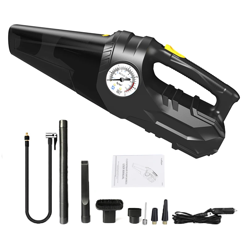 4-in-1 Car Vacuum Cleaner Tire Inflator Portable Air Compressor With Digital Tire Pressure Gauge 12v Dc Car Tyre Inflator