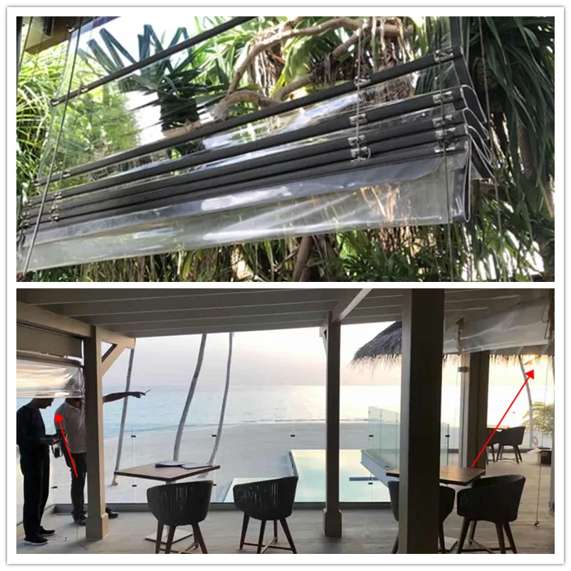 Waterproof PVC French Window Crank or Cord Romapunch Equipment Monkick Boxing Glovestransparent Outdoor Garden Patio Sea Beach